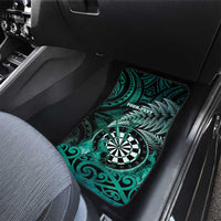 New Zealand Darts Car Mats Maori Koru Dartboard Turquoise Flame