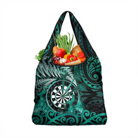 New Zealand Darts Grocery Bag Maori Koru Dartboard Turquoise Flame