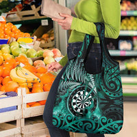 New Zealand Darts Grocery Bag Maori Koru Dartboard Turquoise Flame
