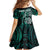 Personalised New Zealand Darts Kid Short Sleeve Dress Maori Koru Dartboard Turquoise Flame
