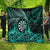 New Zealand Darts Quilt Maori Koru Dartboard Turquoise Flame