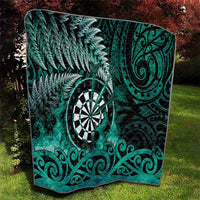 New Zealand Darts Quilt Maori Koru Dartboard Turquoise Flame