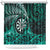 New Zealand Darts Shower Curtain Maori Koru Dartboard Turquoise Flame