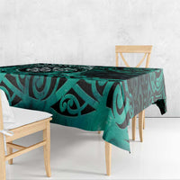 New Zealand Darts Tablecloth Maori Koru Dartboard Turquoise Flame