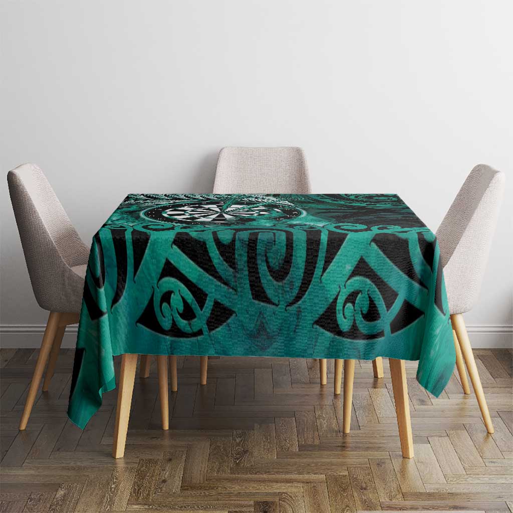 New Zealand Darts Tablecloth Maori Koru Dartboard Turquoise Flame