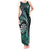 Personalised New Zealand Darts Tank Maxi Dress Maori Koru Dartboard Turquoise Flame