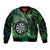 Personalised New Zealand Darts Bomber Jacket Maori Koru Dartboard Green Flame