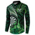Personalised New Zealand Darts Button Sweatshirt Maori Koru Dartboard Green Flame