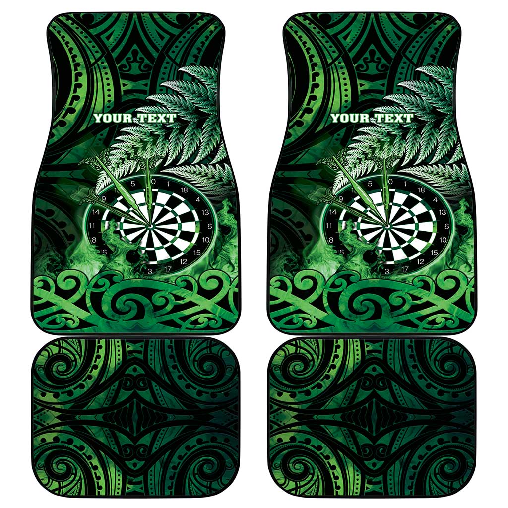 New Zealand Darts Car Mats Maori Koru Dartboard Green Flame