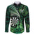 Personalised New Zealand Darts Family Matching Off Shoulder Maxi Dress and Hawaiian Shirt Maori Koru Dartboard Green Flame