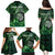 Personalised New Zealand Darts Family Matching Puletasi and Hawaiian Shirt Maori Koru Dartboard Green Flame
