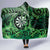 New Zealand Darts Hooded Blanket Maori Koru Dartboard Green Flame