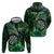 Personalised New Zealand Darts Hoodie Maori Koru Dartboard Green Flame