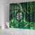 New Zealand Darts Shower Curtain Maori Koru Dartboard Green Flame