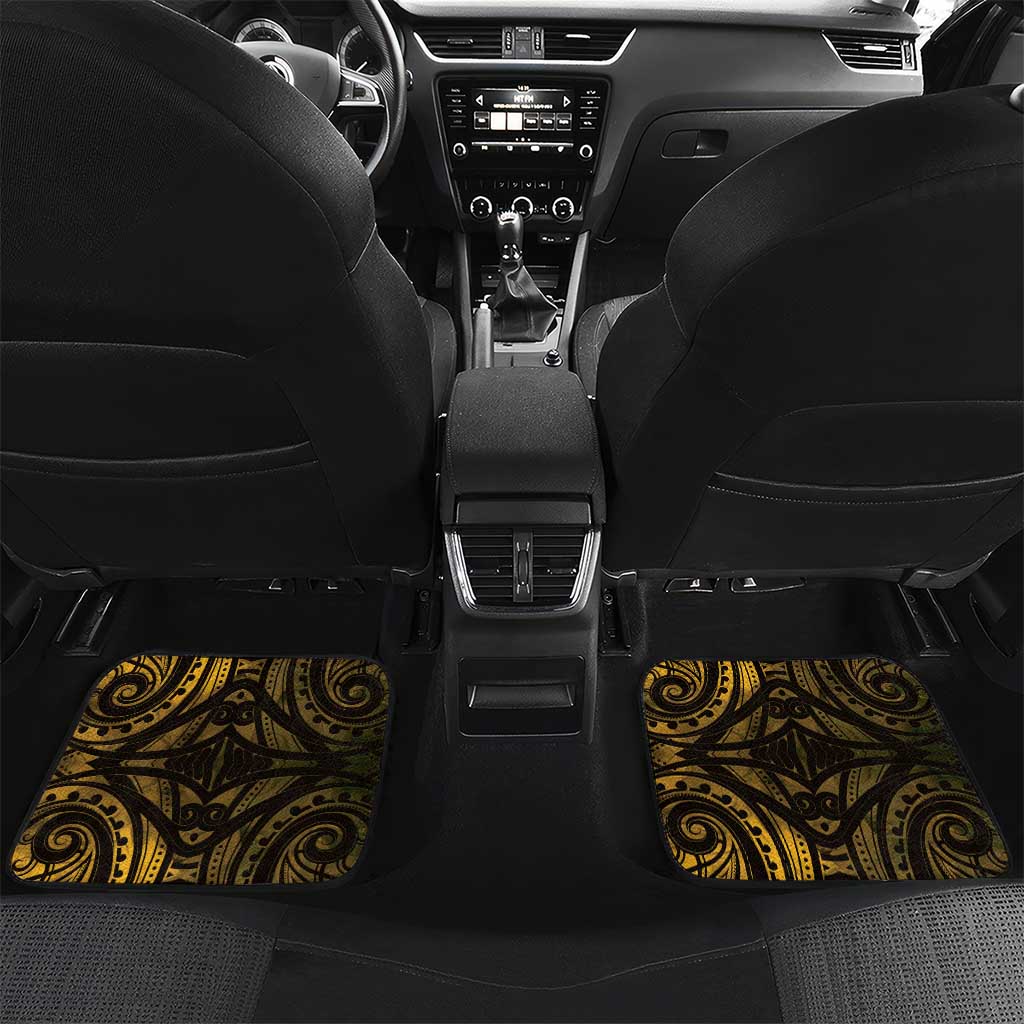 New Zealand Darts Car Mats Maori Koru Dartboard Gold Flame
