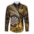 Personalised New Zealand Darts Family Matching Off Shoulder Maxi Dress and Hawaiian Shirt Maori Koru Dartboard Gold Flame