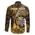 Personalised New Zealand Darts Family Matching Puletasi and Hawaiian Shirt Maori Koru Dartboard Gold Flame