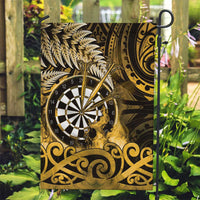 New Zealand Darts Garden Flag Maori Koru Dartboard Gold Flame