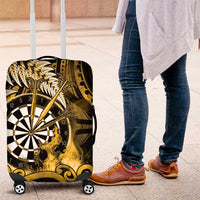 New Zealand Darts Luggage Cover Maori Koru Dartboard Gold Flame