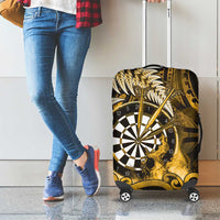 New Zealand Darts Luggage Cover Maori Koru Dartboard Gold Flame