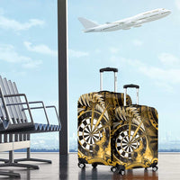 New Zealand Darts Luggage Cover Maori Koru Dartboard Gold Flame