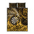 New Zealand Darts Quilt Bed Set Maori Koru Dartboard Gold Flame