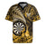 Personalised New Zealand Darts Rugby Jersey Maori Koru Dartboard Gold Flame