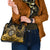 New Zealand Darts Shoulder Handbag Maori Koru Dartboard Gold Flame