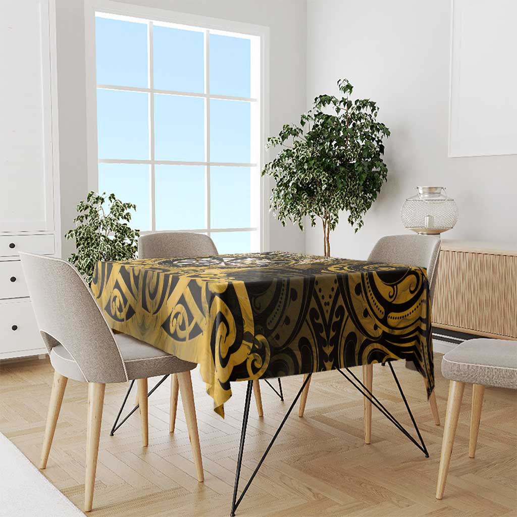 New Zealand Darts Tablecloth Maori Koru Dartboard Gold Flame