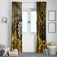 New Zealand Darts Window Curtain Maori Koru Dartboard Gold Flame