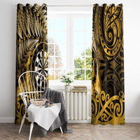 New Zealand Darts Window Curtain Maori Koru Dartboard Gold Flame