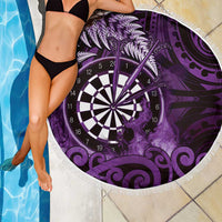 New Zealand Darts Beach Blanket Maori Koru Dartboard Purple Flame