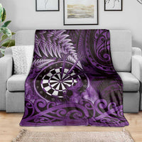 New Zealand Darts Blanket Maori Koru Dartboard Purple Flame