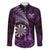 Personalised New Zealand Darts Family Matching Off Shoulder Maxi Dress and Hawaiian Shirt Maori Koru Dartboard Purple Flame