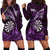 Personalised New Zealand Darts Hoodie Dress Maori Koru Dartboard Purple Flame