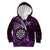 Personalised New Zealand Darts Kid Hoodie Maori Koru Dartboard Purple Flame