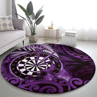 New Zealand Darts Round Carpet Maori Koru Dartboard Purple Flame