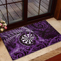New Zealand Darts Rubber Doormat Maori Koru Dartboard Purple Flame