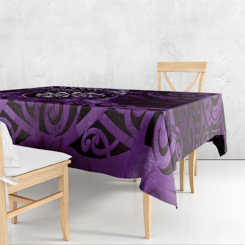 New Zealand Darts Tablecloth Maori Koru Dartboard Purple Flame