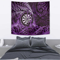 New Zealand Darts Tapestry Maori Koru Dartboard Purple Flame