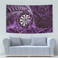 New Zealand Darts Tapestry Maori Koru Dartboard Purple Flame