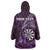Personalised New Zealand Darts Wearable Blanket Hoodie Maori Koru Dartboard Purple Flame