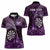 Personalised New Zealand Darts Women Polo Shirt Maori Koru Dartboard Purple Flame