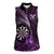 Personalised New Zealand Darts Women Sleeveless Polo Shirt Maori Koru Dartboard Purple Flame