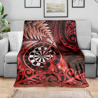 New Zealand Darts Blanket Maori Koru Dartboard Red Flame