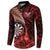 Personalised New Zealand Darts Button Sweatshirt Maori Koru Dartboard Red Flame