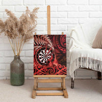 New Zealand Darts Canvas Wall Art Maori Koru Dartboard Red Flame
