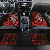 New Zealand Darts Car Mats Maori Koru Dartboard Red Flame