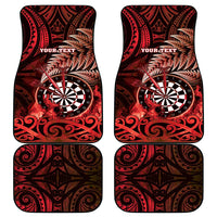 New Zealand Darts Car Mats Maori Koru Dartboard Red Flame