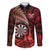 Personalised New Zealand Darts Family Matching Off Shoulder Maxi Dress and Hawaiian Shirt Maori Koru Dartboard Red Flame